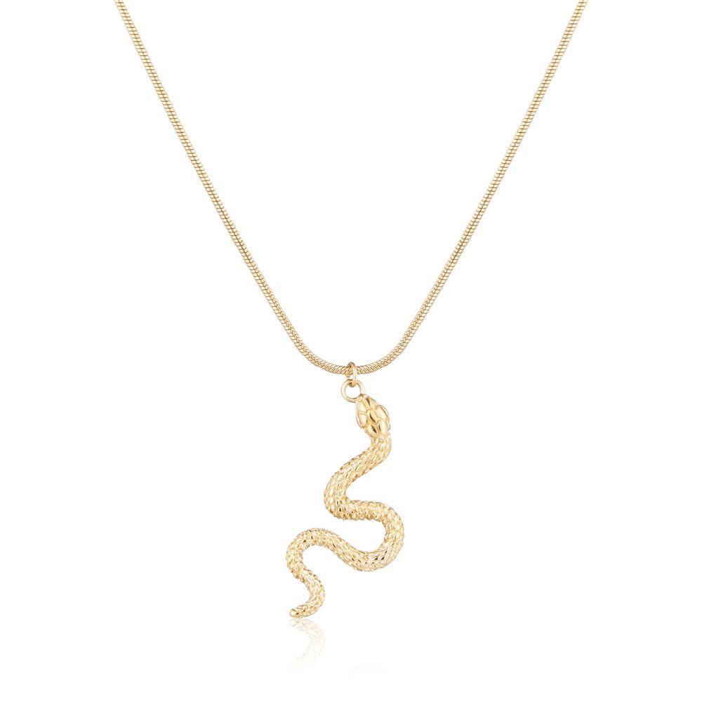 Zlacený ocelový náhrdelník s hadem