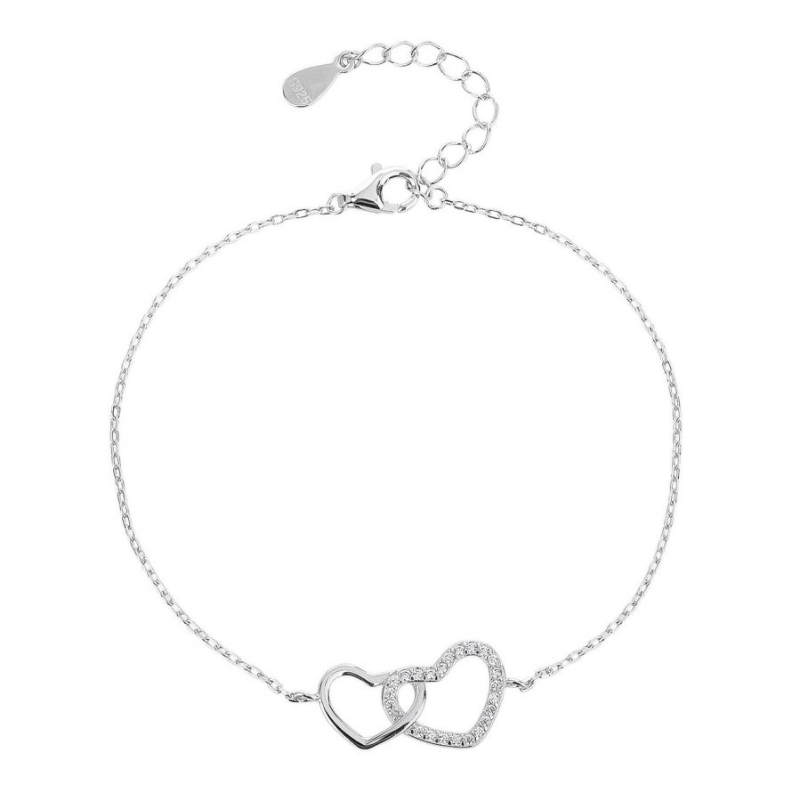 NUBIS Stříbrný náramek se srdíčky - NB-1216