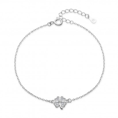 Dámský stříbrný náramek čtyřlístek