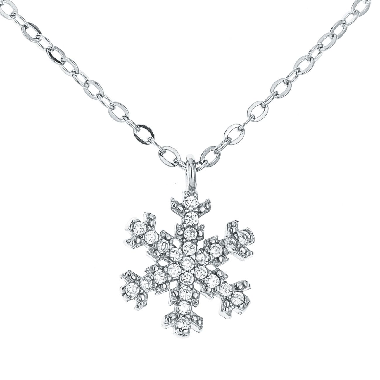 NUBIS Stříbrný náhrdelník sněhová vločka - NB-2031