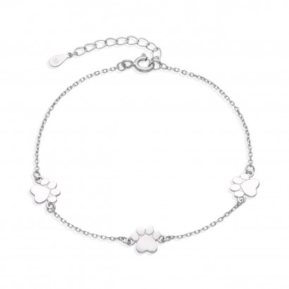 Stříbrný náramek psí tlapičky