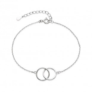Stříbrný náramek s propojenými kroužky