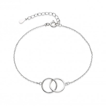 Stříbrný náramek s propojenými kroužky