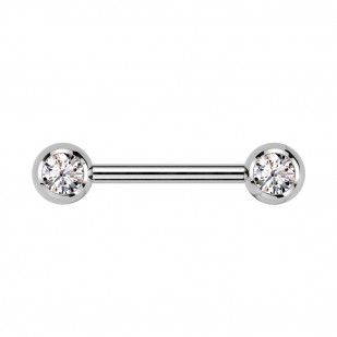 Piercing do bradavky TITAN, čiré zirkony