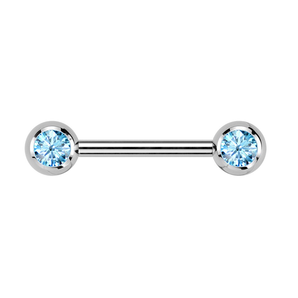 MARRE Piercing do bradavky TITAN, tyrkysové zirkony - TIT1435-Q