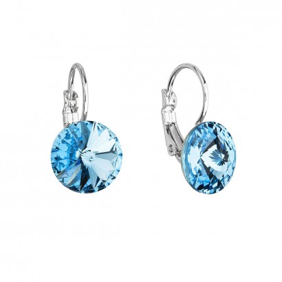 Náušnice bižuterie se Swarovski krystaly modré kulaté 51002.3 aqua