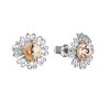 Náušnice bižuterie se Swarovski krystaly oranžová kytička 51042.3 light peach