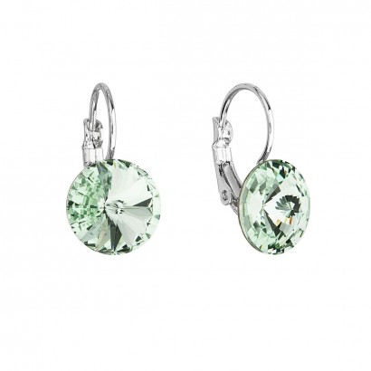 Náušnice bižuterie se Swarovski krystaly zelené kulaté 51002.3