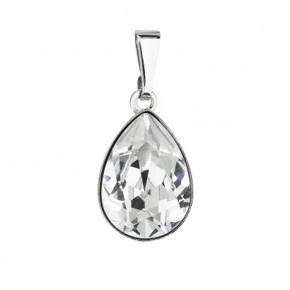 Přívěsek bižuterie se Swarovski krystaly bílá slza 54016.1