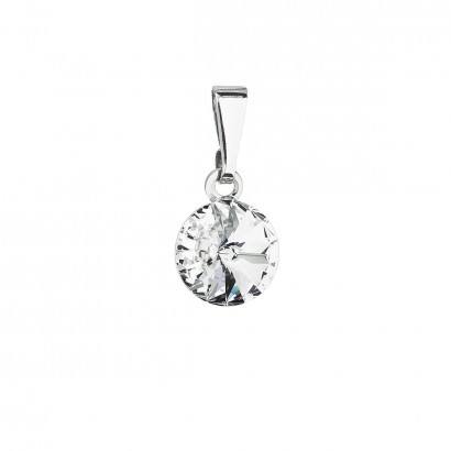 Přívěsek bižuterie se Swarovski krystaly bílý kulatý 54018.1