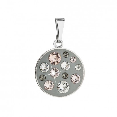 Přívěsek bižuterie se Swarovski krystaly hnědý kulatý 54024.3