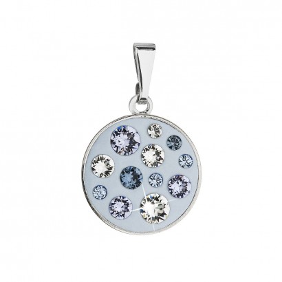 Přívěsek bižuterie se Swarovski krystaly modrý kulatý 54024.3