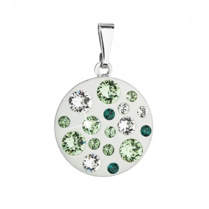 Přívěsek bižuterie se Swarovski krystaly zelený kulatý 54022.3