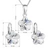 Sada šperků s krystaly Swarovski náušnice, řetízek a přívěsek bílá kytička 39143.1
