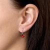 Sada šperků s krystaly Swarovski náušnice, řetízek a přívěsek červené kulaté 39140.3