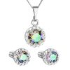 Sada šperků s krystaly Swarovski náušnice,řetízek a přívěsek zelené fialové kulaté 39352.5 paradise shine