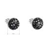 Stříbrné náušnice pecka s krystaly Swarovski černé kulaté 31336.5 hematite