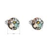 Stříbrné náušnice pecka s krystaly Swarovski mix barev kulaté 31336.4 chameleon