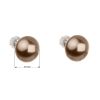 Stříbrné náušnice pecka s perlou Swarovski hnědé kulaté 31142.3