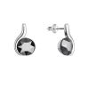 Stříbrné náušnice pecky se Swarovski krystaly černé 31313.5 hematite
