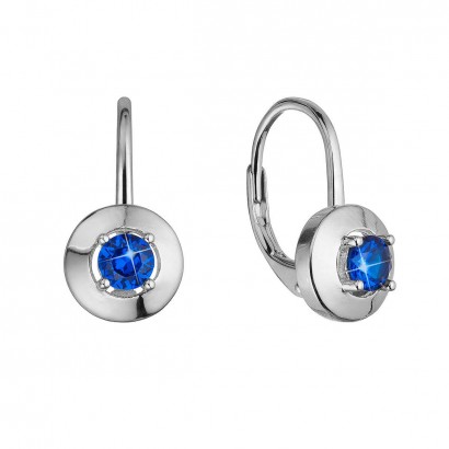 Stříbrné náušnice s modrým zirkonem 11510.3 blue