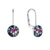 Stříbrné náušnice visací s krystaly Swarovski mix barev malé 31321.4 galaxy