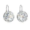 Stříbrné náušnice visací s krystaly Swarovski modré kulaté 31176.3 light sapphire