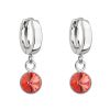 Stříbrné visací náušnice kroužky se Swarovski krystalem 31300.3 oranžové