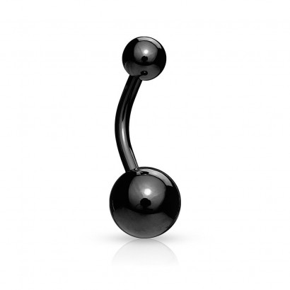 Piercing do pupíku - banánek (černá, 1,6 x 10 mm)