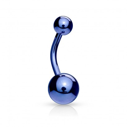 Piercing do pupíku - banánek (tmavě modrá, 1,6 x 10 mm)