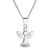 Stříbrný náhrdelník anděl se Swarovski krystaly bílý 32078.1