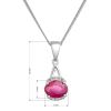 Stříbrný náhrdelník luxusní s pravým kamenem červený 12084.3 ruby
