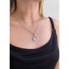 Stříbrný náhrdelník se Swarovski krystaly kapka 32075.1 bílá