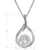 Stříbrný náhrdelník se Swarovski krystaly kapka 32075.1 bílá