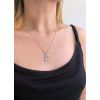 Stříbrný náhrdelník se Swarovski krystaly srdce modré 32071.3