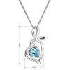 Stříbrný náhrdelník se Swarovski krystaly srdce modré 32071.3
