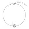 Stříbrný náramek řetízek s jedním zirkonem 13025.1 crystal