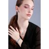 Stříbrný náramek s modrým syntetickým opálem čtverec a bílé krystaly Preciosa 33047.1 blue