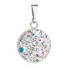 Stříbrný přívěsek s krystaly Swarovski ab efekt kulatý 34225.2