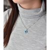 Stříbrný přívěsek s krystaly Swarovski modrý kulatý-rivoli 34112.3