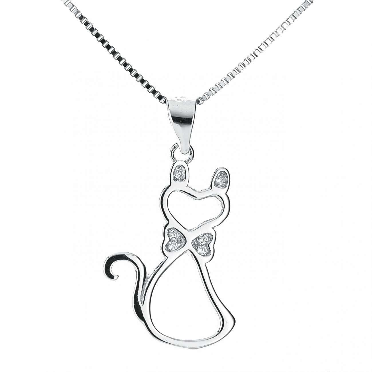 NUBIS Stříbrný náhrdelník kočka - NB-2063