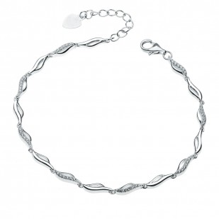 Dámský stříbrný náramek se zirkony