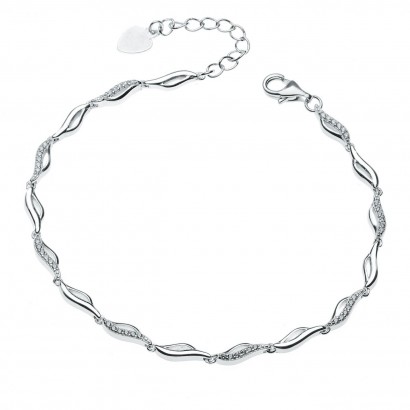 Dámský stříbrný náramek se zirkony