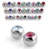Náhradní kulička chirurgická ocel se zirkonem 1,6 x 3 mm (růžová)