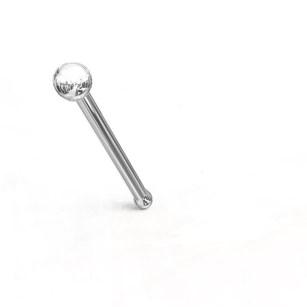 Levně Zlatý piercing do nosu - kulička 2 mm, Au 585/1000