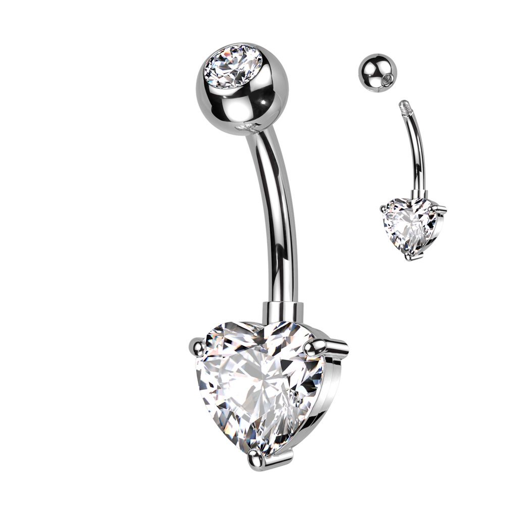Levně Piercing do pupíku se srdíčkem - TB004-C