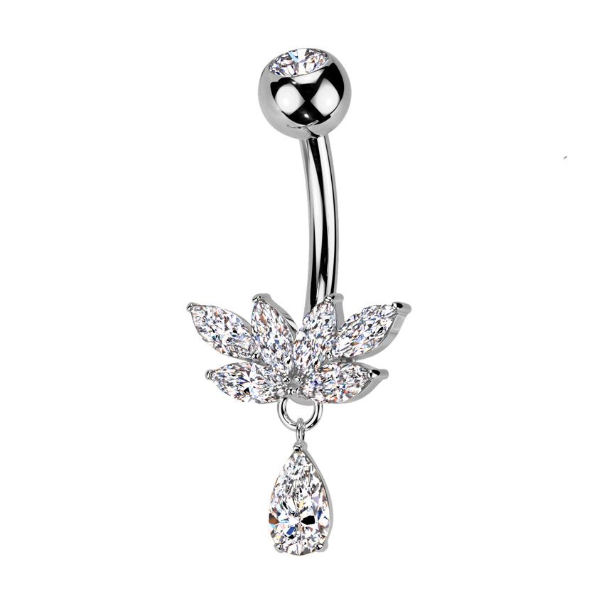 Levně Piercing do pupíku - TITAN + bižuterie - TB008