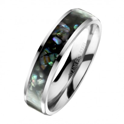 OPR1953 Pánský snubní prsten vykládaný perletí (68)