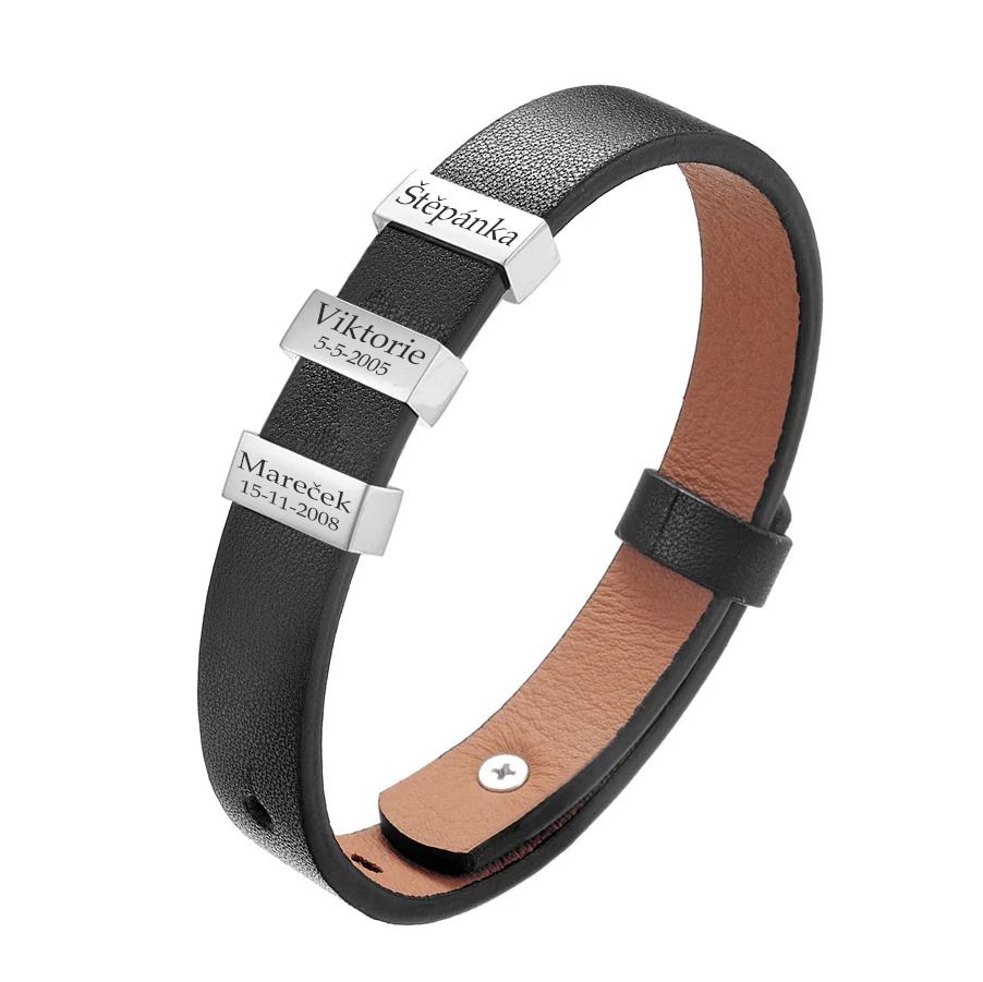 S4U Personalizovaný pánský kožený náramek - OPA216