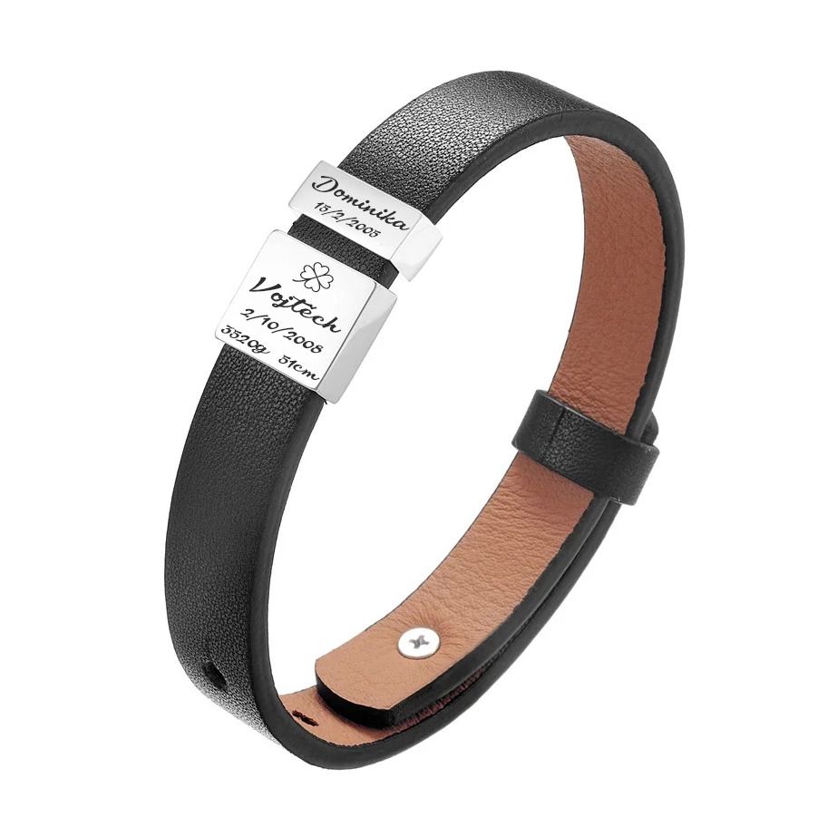 S4U Personalizovaný pánský kožený náramek - OPA217